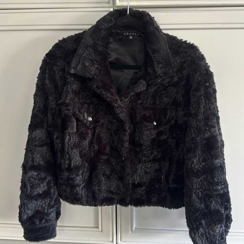 Chaser Black XS Faux Fur Jacket